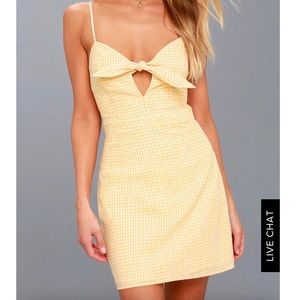 Yellow Gingham Tie Front Dress